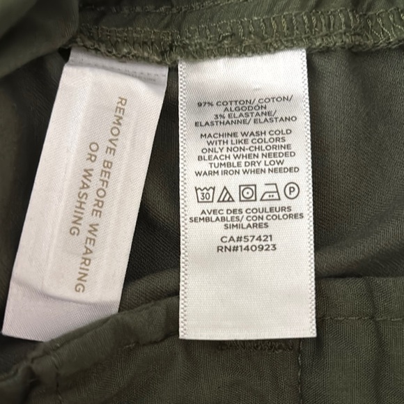 LOFT Perfect Straight Leg Pant 12 Chino Cotton Blend Olive Army Green Stretch - Picture 4 of 9